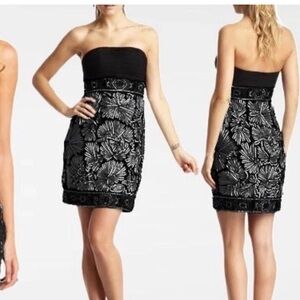 Sue Wong Nocturne Ribbon Beaded Strapless Dress